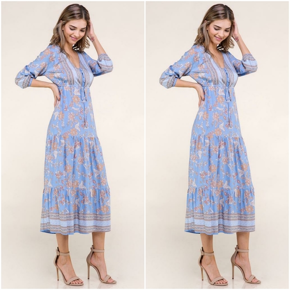 LAST ONE❗Elevator Disco Boho Chic Tiered Maxi Dress - Picture 5 of 5